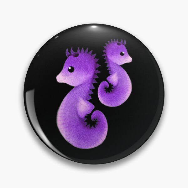 Item preview, purple cute seahorse - dark designed and sold by doveydotdraws.