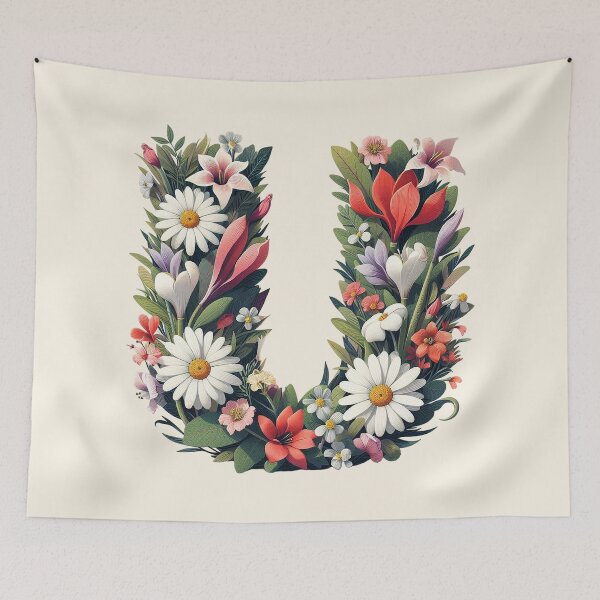 Item preview, Floral Letter U designed and sold by zzz888.