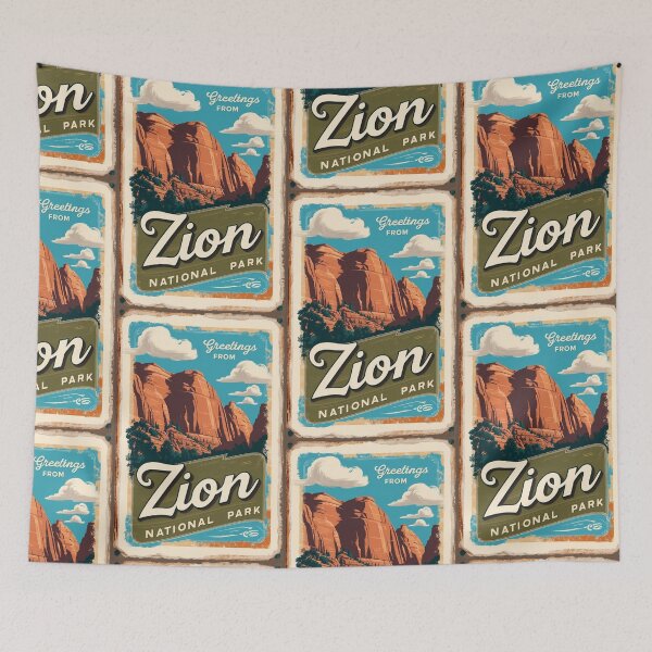 Item preview, Zion National Park Postcard Vintage Retro Travel Vintage designed and sold by TravelPostcardGems.