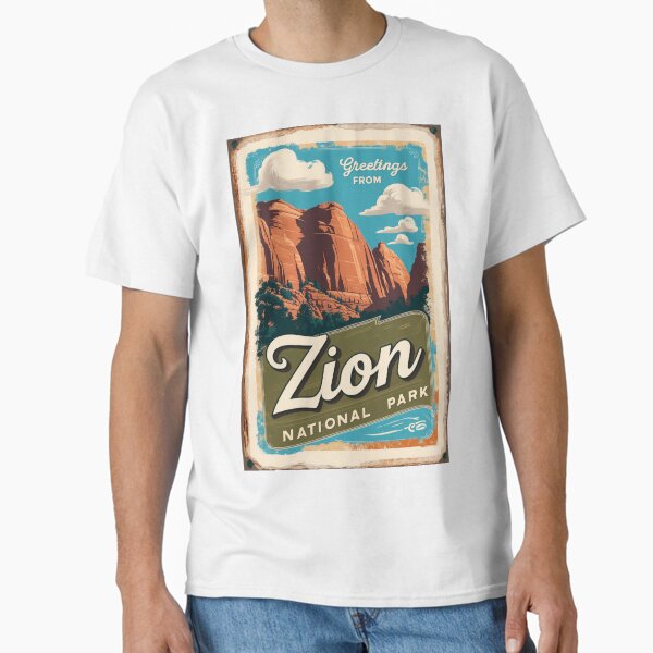 Vista previa del artículo con la obra «Postal del Parque Nacional Zion Vintage Retro Travel Vintage», diseñado y vendido por TravelPostcardGems.
