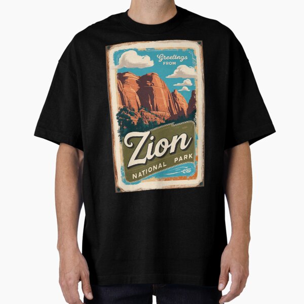 Vista previa del artículo con la obra «Postal del Parque Nacional Zion Vintage Retro Travel Vintage», diseñado y vendido por TravelPostcardGems.