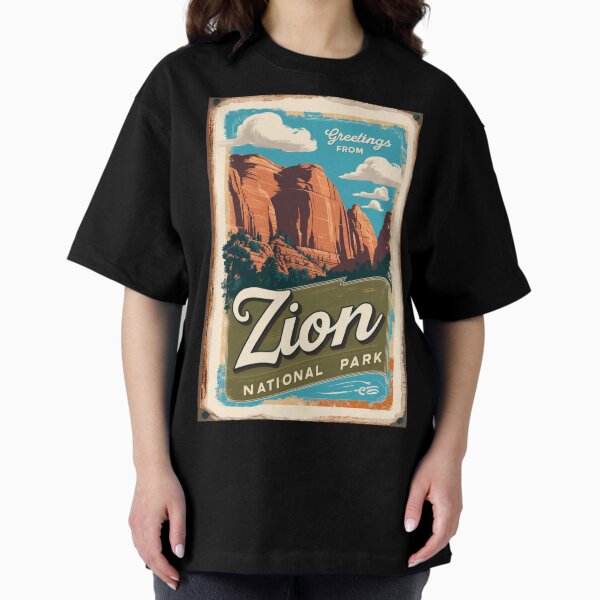Vista previa del artículo con la obra «Postal del Parque Nacional Zion Vintage Retro Travel Vintage», diseñado y vendido por TravelPostcardGems.