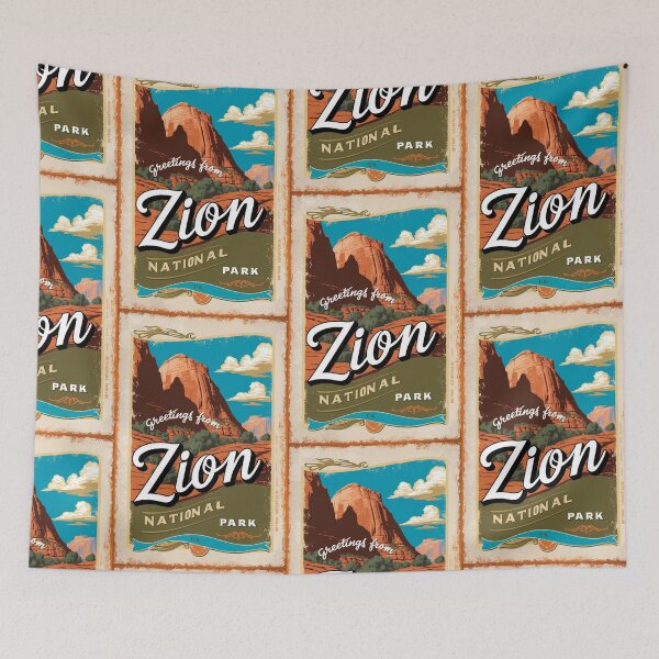 Item preview, Zion National Park Postcard Vintage Retro Travel Vintage designed and sold by TravelPostcardGems.