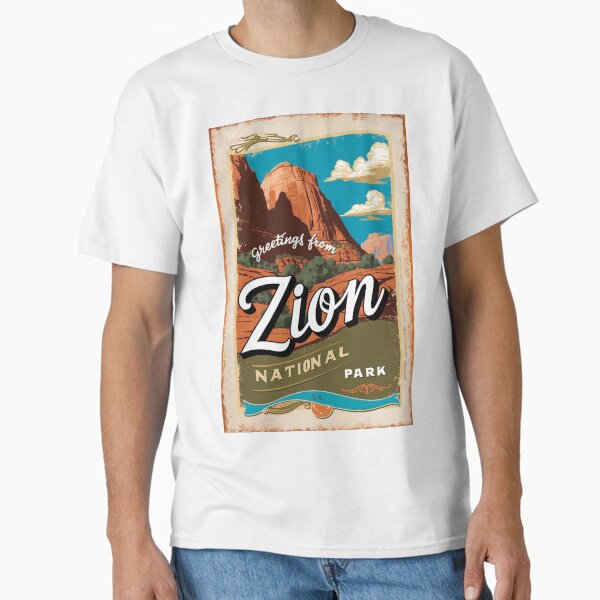 Vista previa del artículo con la obra «Postal del Parque Nacional Zion Vintage Retro Travel Vintage», diseñado y vendido por TravelPostcardGems.