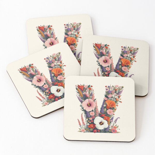 Item preview, Floral Letter V designed and sold by zzz888.
