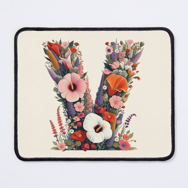 Item preview, Floral Letter V designed and sold by zzz888.