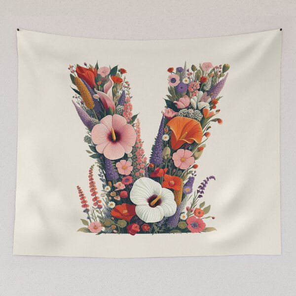 Item preview, Floral Letter V designed and sold by zzz888.