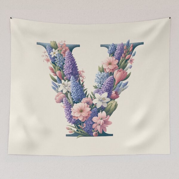 Aperçu de l'œuvre Lettre florale V créée et vendue par zzz888.
