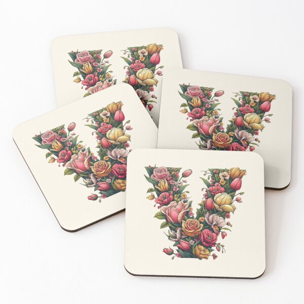 Item preview, Floral Letter V designed and sold by zzz888.
