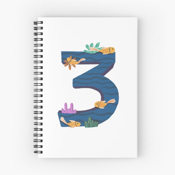 Item preview, number three sticker design with fish and corals designed and sold by yalih.