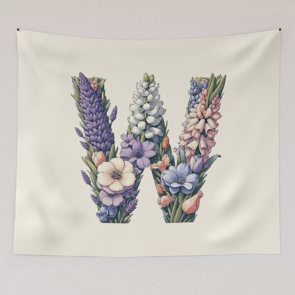 Item preview, Floral Letter W designed and sold by zzz888.