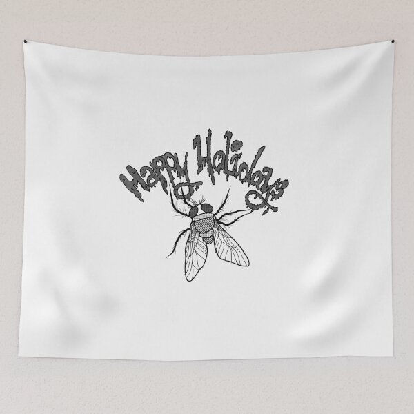 Item preview, Happy holidays and a huge fly. Black, white /1 designed and sold by My-fake-places.
