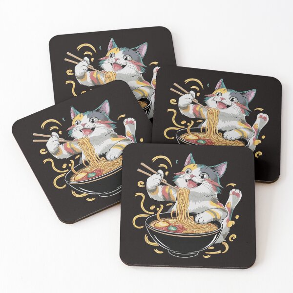 Item preview, Cute anime cat eating ramen designed and sold by 100Sunsets.