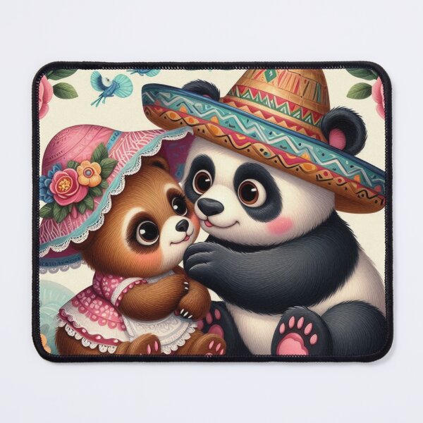 Item preview, Cute panda and bear in folk art style designed and sold by artoru29.