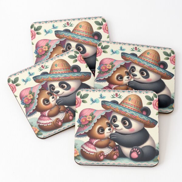 Item preview, Cute panda and bear in folk art style designed and sold by artoru29.