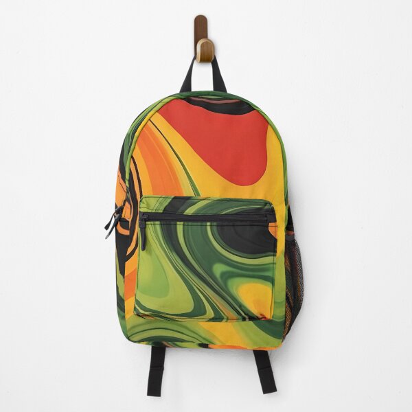 Item preview, Liquid Swirls Abstract In Shades Of Green And Orange designed and sold by SeamPix.