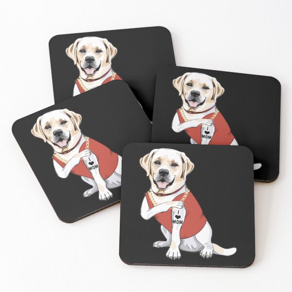 Item preview, I Love Mom Funny Labrador Tattooed designed and sold by Artistoos.