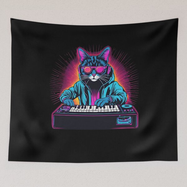 Artikelvorschau, Synthesizer-Katze entworfen und verkauft von 100Sunsets.