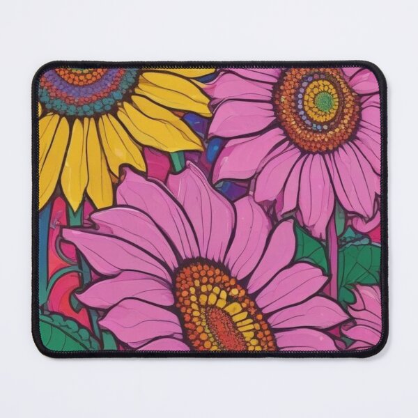 Item preview, Yellow and pink sunflowers designed and sold by GasconyPassion.