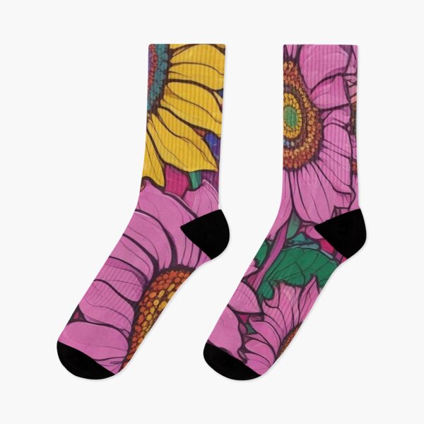 Item preview, Yellow and pink sunflowers designed and sold by GasconyPassion.