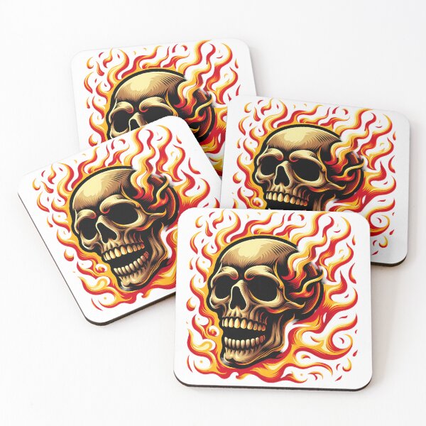 Item preview, fire skull designed and sold by rajdigitalarts.