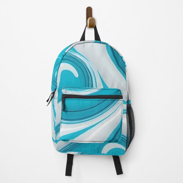 Item preview, Liquid Swirls Abstract In Bright Cyan And White designed and sold by SeamPix.