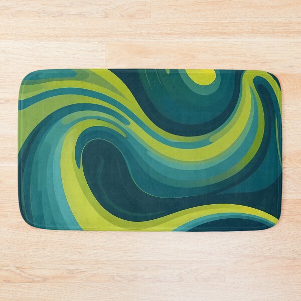 Item preview,  Liquid Swirls Abstract In Gradient Of Blue Whale And Yellow designed and sold by SeamPix.