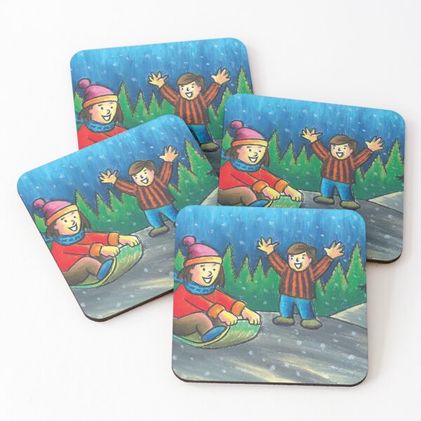 Item preview, Children skiing in the snow field designed and sold by KARYAOKE.