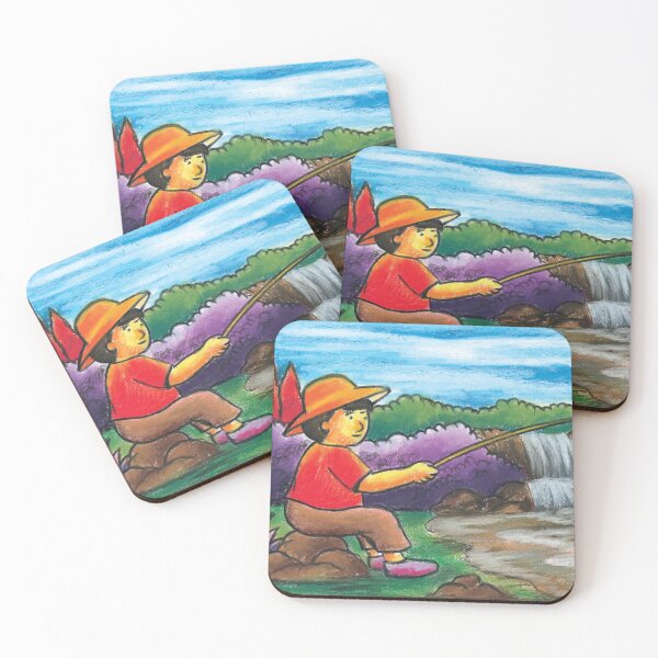 Item preview, a young man is fishing in the river designed and sold by KARYAOKE.