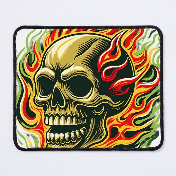 Item preview, fire skull designed and sold by rajdigitalarts.