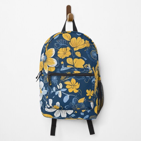 Item preview, Floral design in blue and yellow colours designed and sold by Print2Harbor.