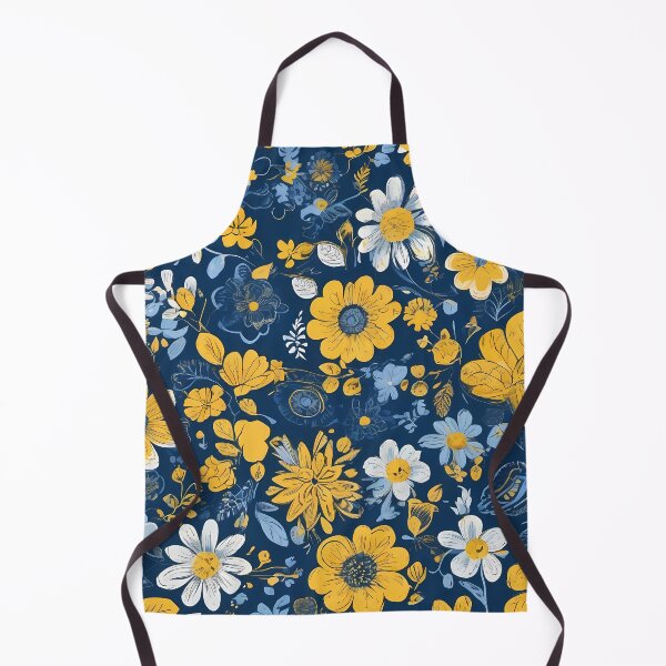 Item preview, Floral design in blue and yellow colours designed and sold by Print2Harbor.