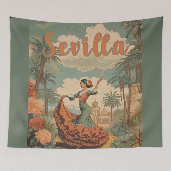 Item preview, Seville vintage dancer poster design gif designed and sold by La Loca.