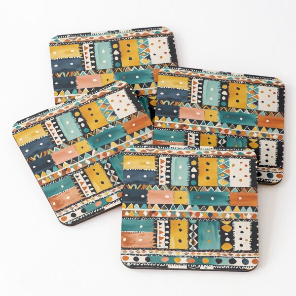 Item preview, Traditional Kilim Indian Pattern, Ethnic Geometric Abstract Scandinavian Design in Watercolor Painting designed and sold by MyArt23.