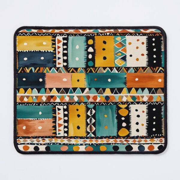 Item preview, Traditional Kilim Indian Pattern, Ethnic Geometric Abstract Scandinavian Design in Watercolor Painting designed and sold by MyArt23.