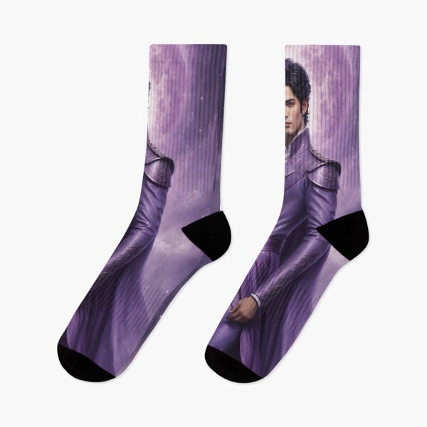 Item preview, Mystical Prince in Elegant Purple Attire Under Moonlit Sky designed and sold by WhiteDoveArt.