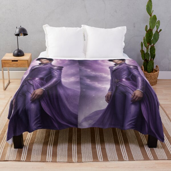 Item preview, Mystical Prince in Elegant Purple Attire Under Moonlit Sky designed and sold by WhiteDoveArt.