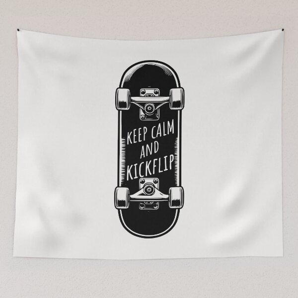 Item preview, Keep Calm and Kickflip Skateboard Quote designed and sold by ZeptepiTrends.