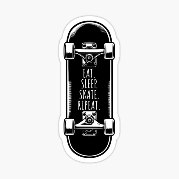 Item preview, Eat Sleep Skate Repeat Skateboard Quote designed and sold by ZeptepiTrends.