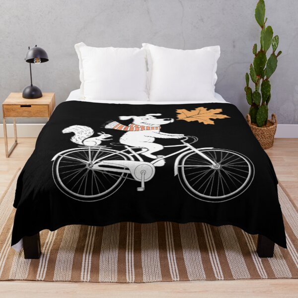 Item preview, a cartoon dog with a scarf riding a bike with a squirrel during autumn designed and sold by 123ks.
