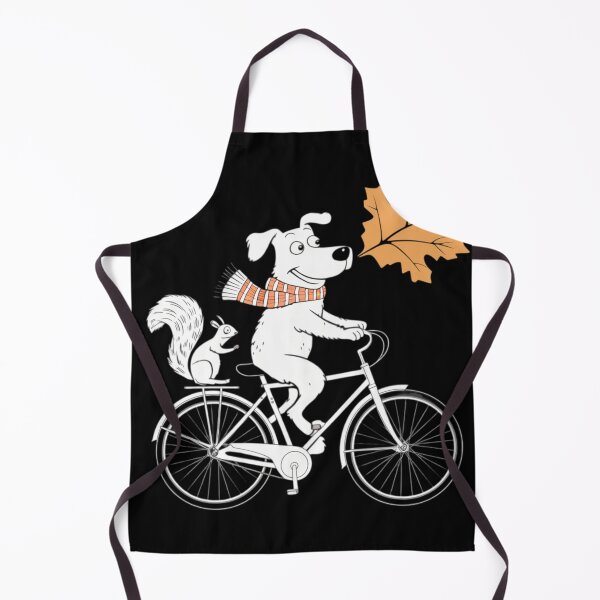 Item preview, a cartoon dog with a scarf riding a bike with a squirrel during autumn designed and sold by 123ks.