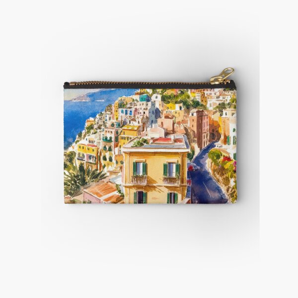 Item preview, italian summer ,Positano,Italy Amalfi Coast Sunset Painting watercolours designed and sold by SOUFIANE1991.