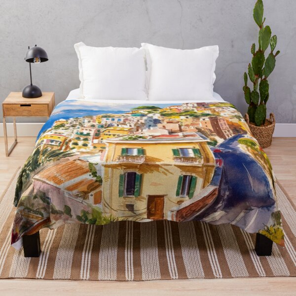 Item preview, italian summer ,Positano,Italy Amalfi Coast Sunset Painting watercolours designed and sold by SOUFIANE1991.