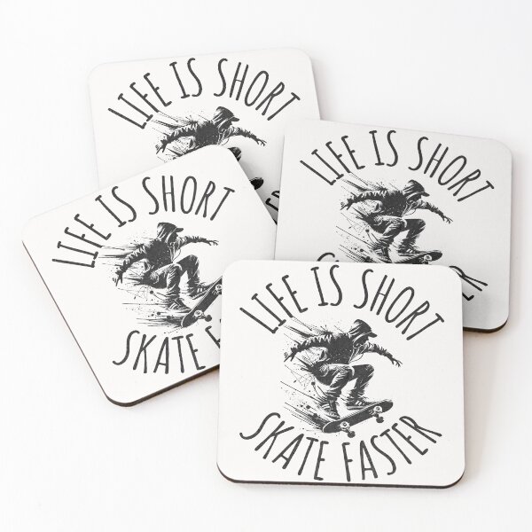 Item preview, Life Is Short Skate Faster Skateboard Quote designed and sold by ZeptepiTrends.