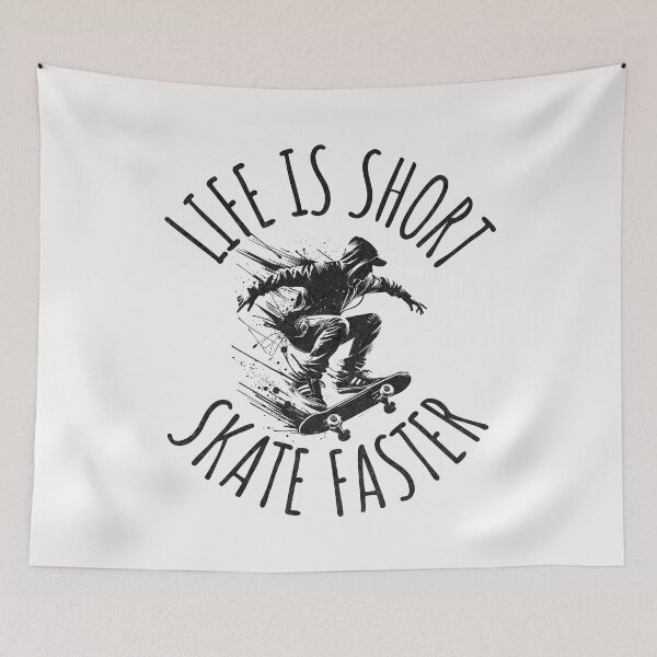 Item preview, Life Is Short Skate Faster Skateboard Quote designed and sold by ZeptepiTrends.