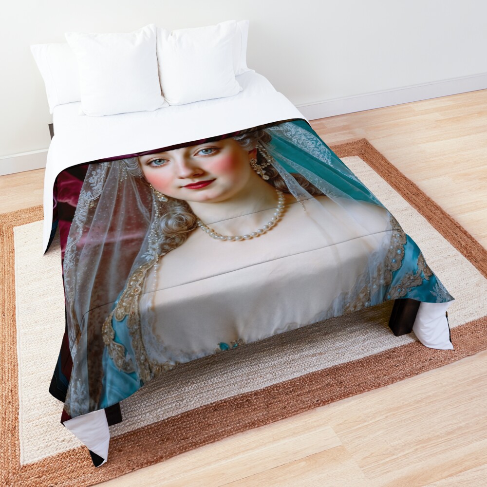 Contessa Illianna D'Torri As The Lady With The Veil AI Concept Art by Xzendor7 - A Classical Beauty 3 Contessa Illianna D'Torri As The Lady With The Veil Captivating AI Concept Art by Xzendor7 Decorative Art Print Comforter