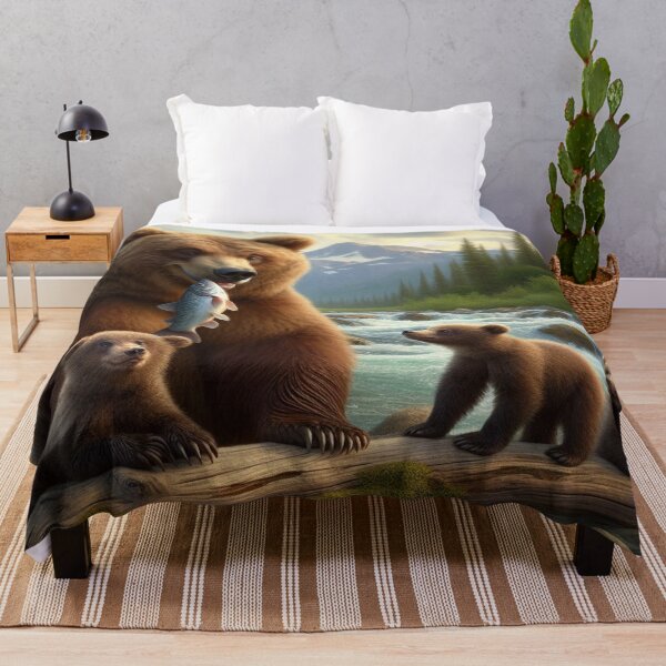 Item preview, Mama Bear at the River: A Fishing Adventure with Her Little Ones designed and sold by FotoworldEdel.