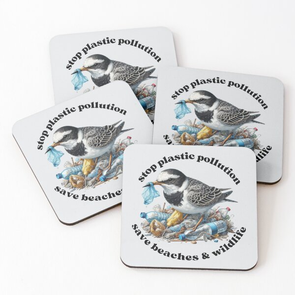 Item preview, bird in plastic waste washed up garbage polluted beaches environmental protection climate change animal welfare designed and sold by Annika Shurafa.