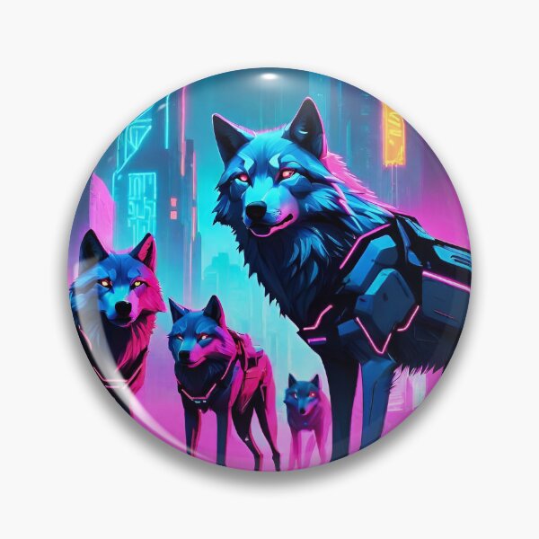 Item preview, Cyberpunk Neon Wolf Pack designed and sold by TrendyGalaxy.