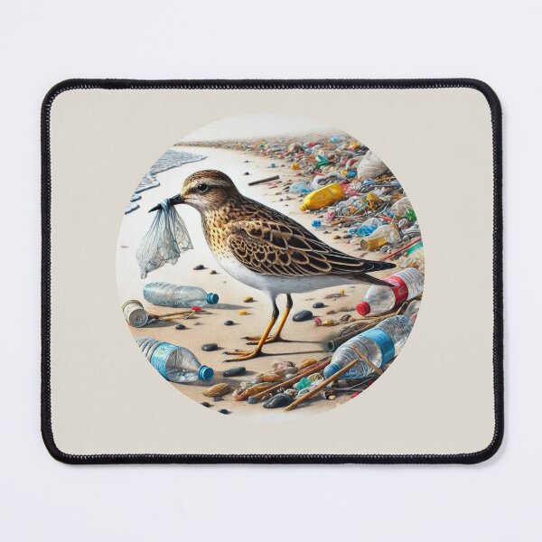 Item preview, Polluted beach Bird in plastic waste Environmental protection Animal welfare Climate change designed and sold by Annika Shurafa.